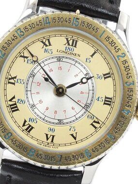 LONGINES Lindbergh Hour Angle Gold / Silver Dial Automatic Boy's Watch_954069